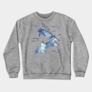 Blue Sea Dolphins Crewneck Sweatshirt